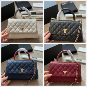 AAAA Replica | Chanel Women Black Caviar Lychee Grain Cowhide Shoulder Chain Bag