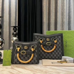AAAA Replica Gucci Stylish Canvas Bamboo Tote
