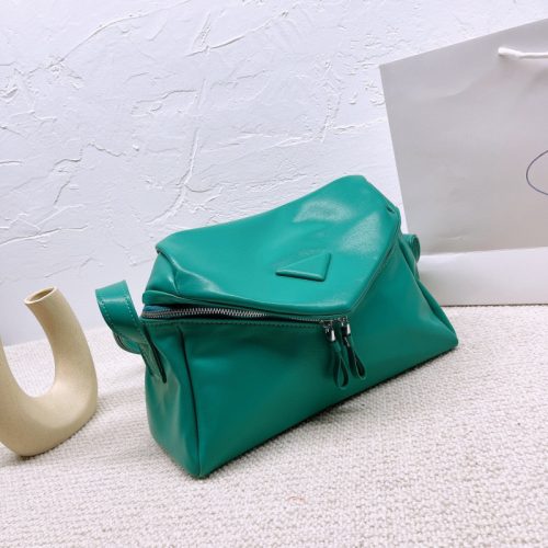 AAAA Replica Prada Women Zipper Flap Backpack Genuine Leather Shoulder Bag