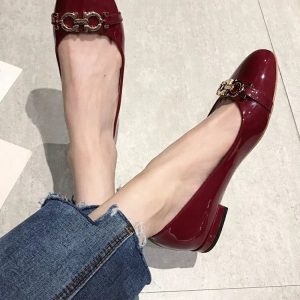 AAAA Replica Salvatore Ferragamo Round Toe Solid Color Shoes