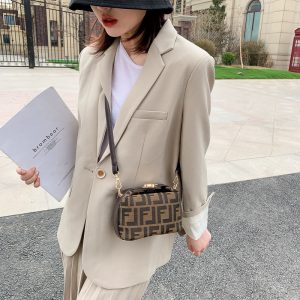 Leather Women'S Bag 2022 Spring And Summer New Small Bag Used Bag Mini Boston One-Shoulder Messenger FL Retro Printing Bag