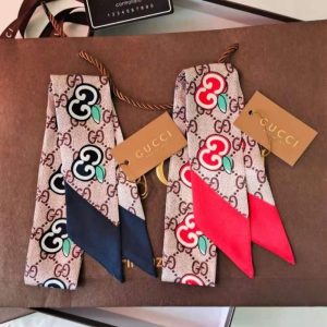 Net Red With The Same Big Brand Spring New Small Silk Scarf Personality Thin And Narrow Long Hair Band Bag Straps Wrist Fluttering Scarf Without Box