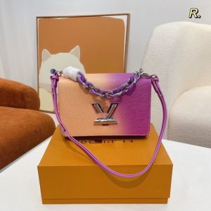 Repica Designer Louis Vuitton Women Gradient Unicorn Twist Water Ripple One-Shoulder Hand-Held Messenger Bag