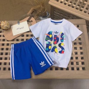 Replica Designer Adidas Casual Kids Short Sleeve Set