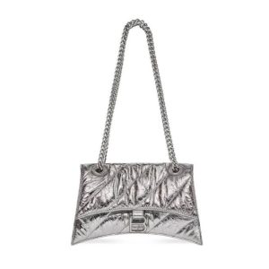 Replica Designer Balenciaga CRUSH SMALL CHAIN BAG METALLIZED QUILTED