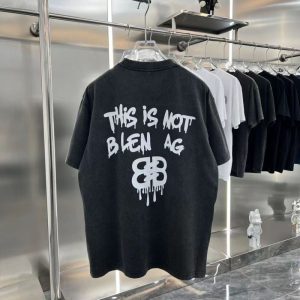 Replica Designer Balenciaga Casual Men And Women Letter Print T-Shirt