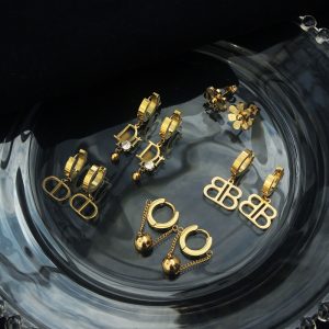 Replica Designer Balenciaga Dior Titanium Steel Clip Earrings