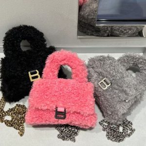 Replica Designer Balenciaga FURRY HOURGLASS SMALL HANDBAG