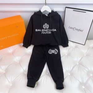 Replica Designer Balenciaga Kids Round Neck Sweatshirt And Pants 2pcs Set