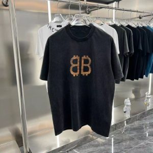 Replica Designer Balenciaga Men And Women Retro Print Short-Sleeved T-Shirt