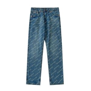 Replica Designer Balenciaga Men Fashion Letter Print Jeans