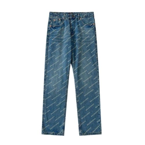 Replica Designer Balenciaga Men Fashion Letter Print Jeans
