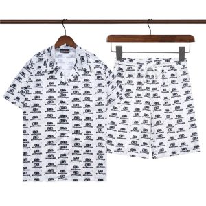 Replica Designer Balenciaga Men Short Sleeve Shorts Two-Piece Set