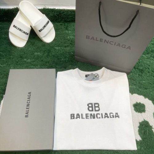 Replica Designer Balenciaga Men Women Short-Sleeved T-Shirt