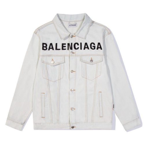 Replica Designer Balenciaga Rhinestone Monogram Denim Jacket