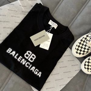 Replica Designer Balenciaga Unisex Letter Print Short-Sleeved Cotton T-Shirt