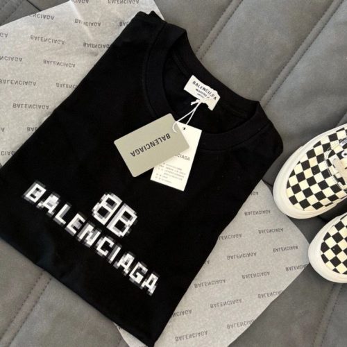 Replica Designer Balenciaga Unisex Letter Print Short-Sleeved Cotton T-Shirt