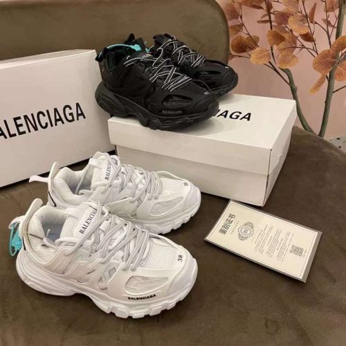 Replica Designer Balenciaga Unisex Solid Color Heightening Sneakers