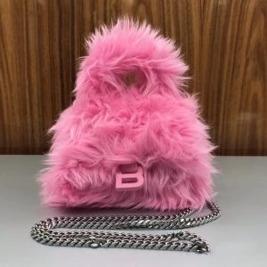 Replica Designer Balenciaga Women Fashion Plush One-Shoulder Diagonal Bag