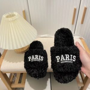 Replica Designer Balenciaga Wool Slippers