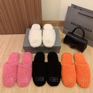 Replica Designer Balenciaga Wool Slippers