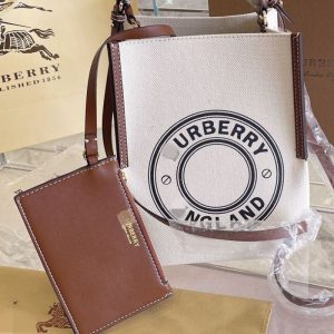 Replica Designer Burberry Canvas Bucket Bag