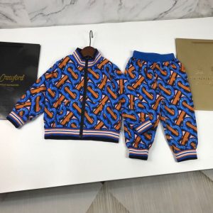 Replica Designer Burberry Kids Long-Sleeved Jacket And Pants 2pcs Set