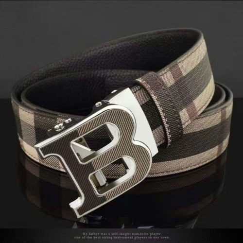 Replica Designer Burberry Men Trendy B Letter Buckle Leather Automatic Belt