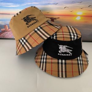 Replica Designer Burberry Plaid Embroidered Fisherman Bucket Hat