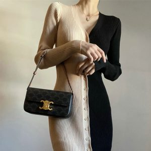 Replica Designer CELINE Fashion Toothpick Pattern Butterfly Lock Small Square Shoulder Handbag