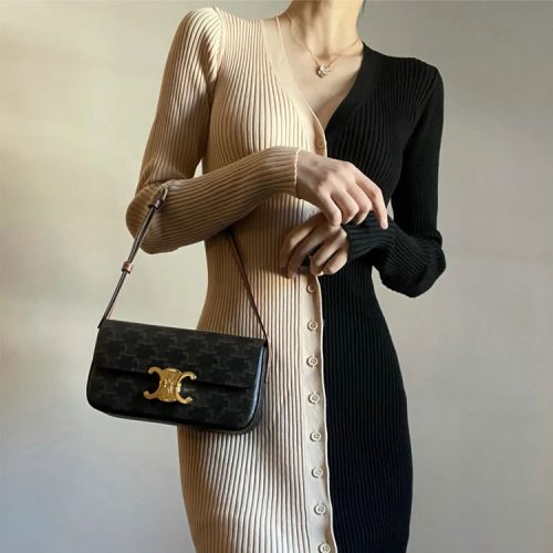 Replica Designer CELINE Fashion Toothpick Pattern Butterfly Lock Small Square Shoulder Handbag
