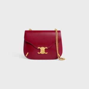Replica Designer Celine Chain Besace Triomphe In Shiny Calfskin