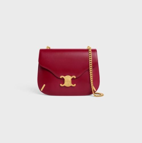 Replica Designer Celine Chain Besace Triomphe In Shiny Calfskin