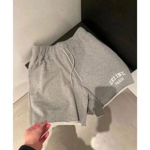 Replica Designer Celine High Waist Drawstring Wide Leg Summer Letter Embroidery Rolled Edge Casual Shorts Bermudas