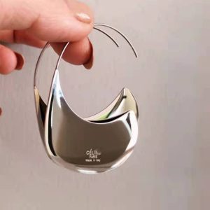 Replica Designer Celine Silver Plated Metal Hoop Earrings