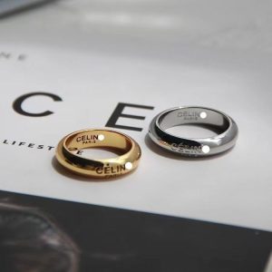 Replica Designer Celine Simple Minimalist Metal Couple Ring