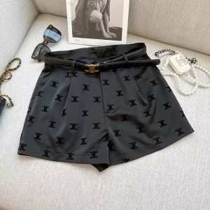 Replica Designer Celine Women Lounge Shorts With Belt