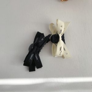 Replica Designer Chanel Bow Ribbon Letter Silk Retro Hair Claw