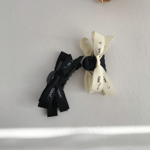 Replica Designer Chanel Bow Ribbon Letter Silk Retro Hair Claw
