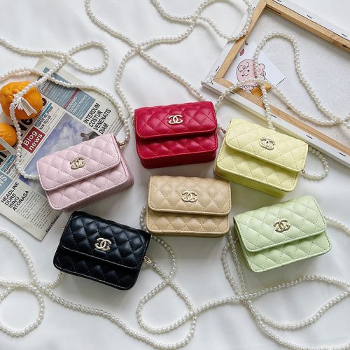 Replica Designer Chanel Children Vintage Pearl Decoration Bags