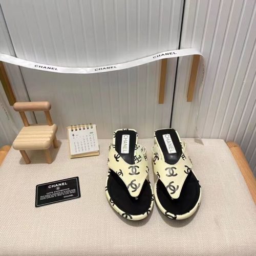 Replica Designer Chanel Double C Letter Pattern Flip-Flops