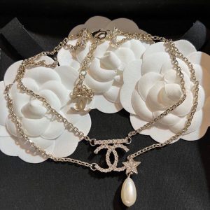 Replica Designer Chanel Double C Letter Water Drop Pendant Necklace