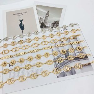 Replica Designer Chanel Double C Letters Chain Metal Belt