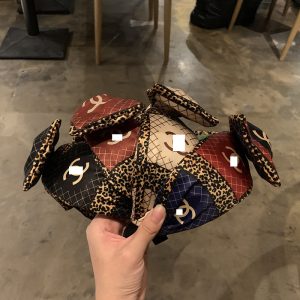 Replica Designer Chanel Elegat Bow Plaid Pattern Headband Hair Accessories