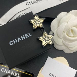 Replica Designer Chanel Fashion Acrylic Pentagram Earrings
