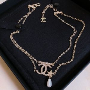 Replica Designer Chanel Fashion Alphabet Rhinestone Necklace