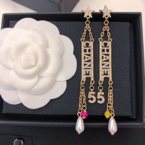 Replica Designer Chanel Fashion Alphabet Star Tassel Earrings