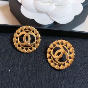 Replica Designer Chanel Fashion Cutout Round Letter Earrings