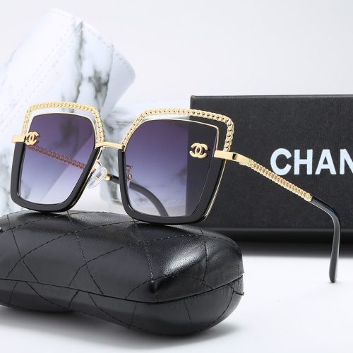 Replica Designer Chanel Fashion Hollow Large Frame Double C Sunglasses