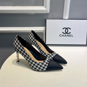Replica Designer Chanel Fashion Houndstooth Pointed Toe Pumps